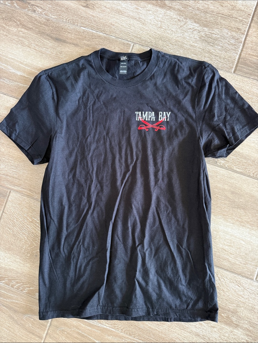 District Black Tampa Bay Graphic Tee with Red Accent small